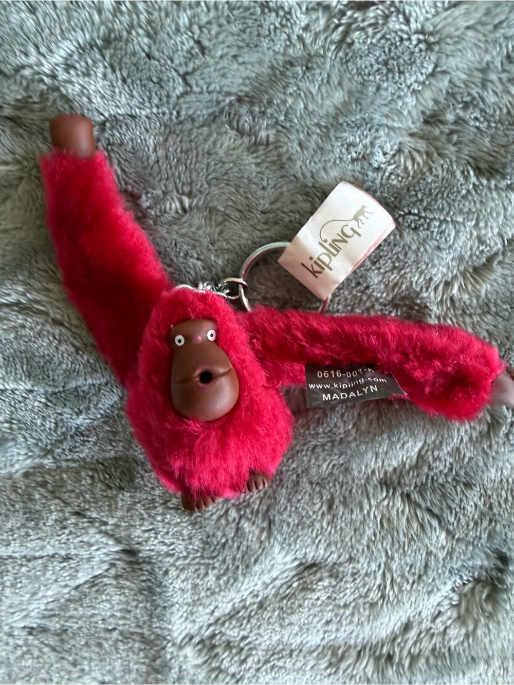 Kipling Madalyn Plush Monkey Keychain - Bright Red